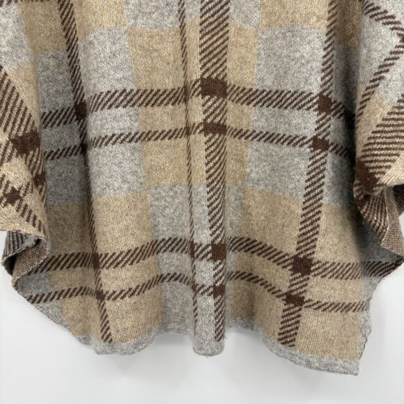 Note di Anita Plaid Poncho Sweater, One Size, Merino Wool Blend, Made in Italy - Picture 6 of 9